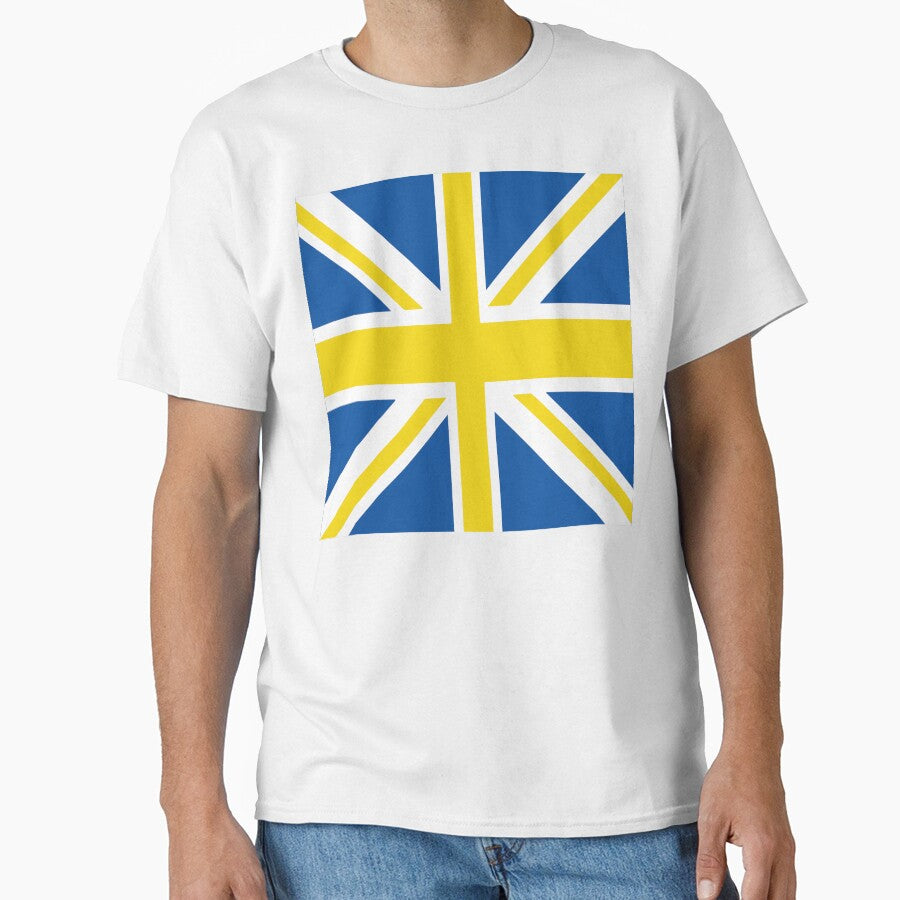 Leeds Blue White Yellow Union Jack Flag by Sporting - Adult & Kids T-Shirts, Sweatshirts & Hoodies apparel design preview 1