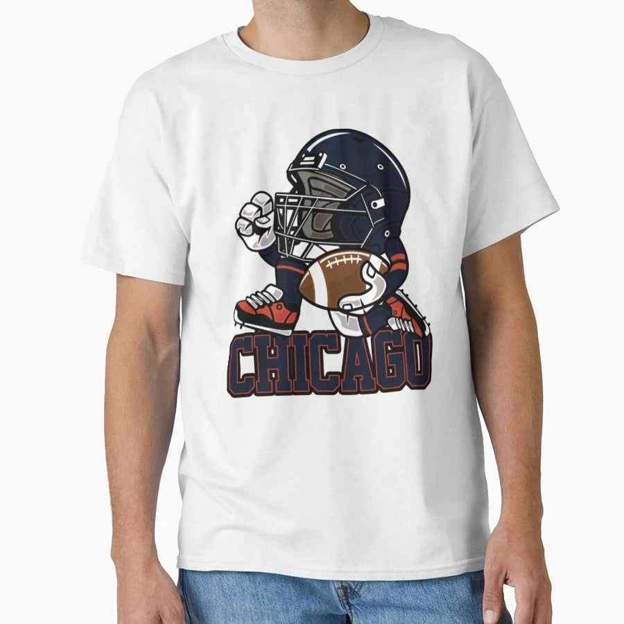 Chicago Chicago Football Helmet Mascot T-Shirt - Custom Art Print Unisex - T-Shirt, Sweatshirt, Hoodie