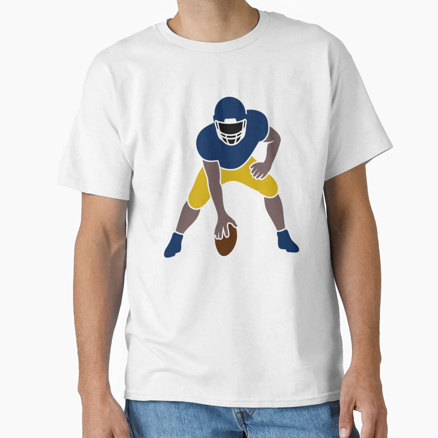 American Football Player Blue And T-Shirt - Minimalist Print Men Women - T-Shirt, Sweatshirt, Hoodie