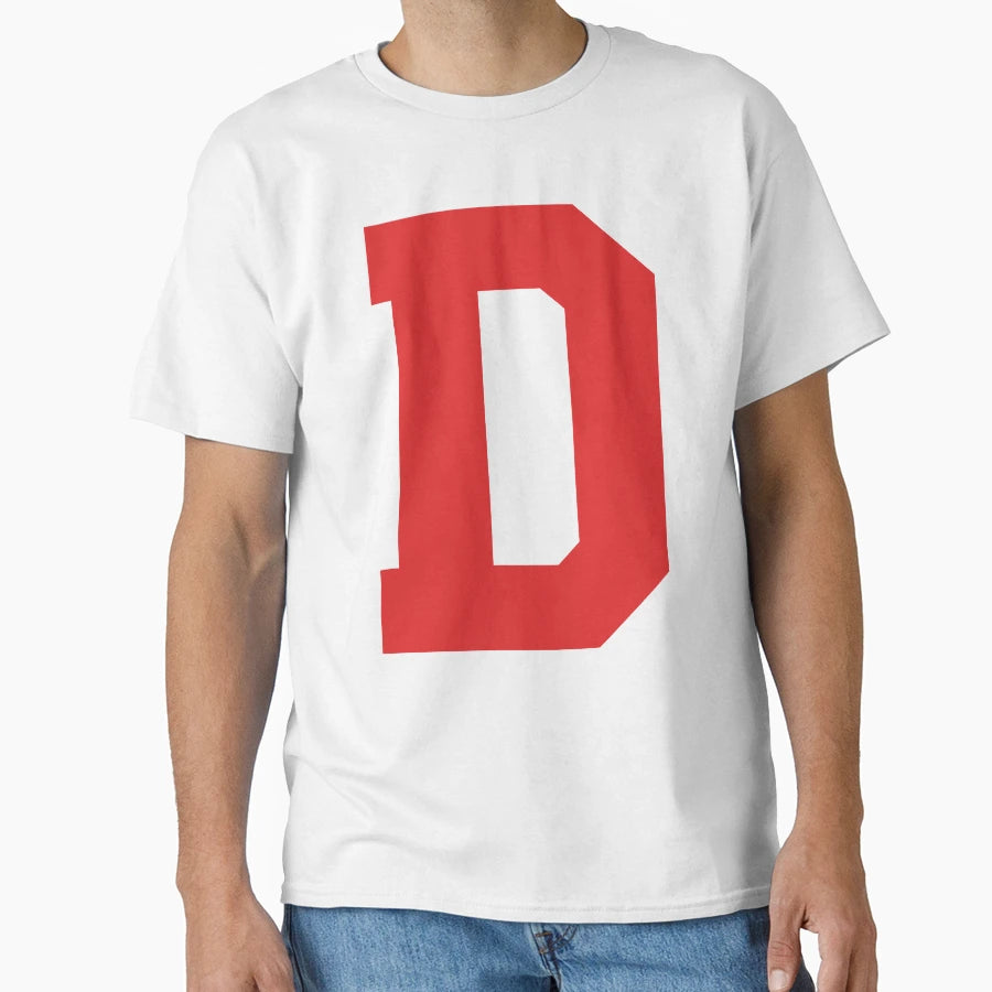 Alphabet Red D Sports Letter D T-Shirt - Novelty Apparel for Adults - T-Shirt, Sweatshirt, Hoodie