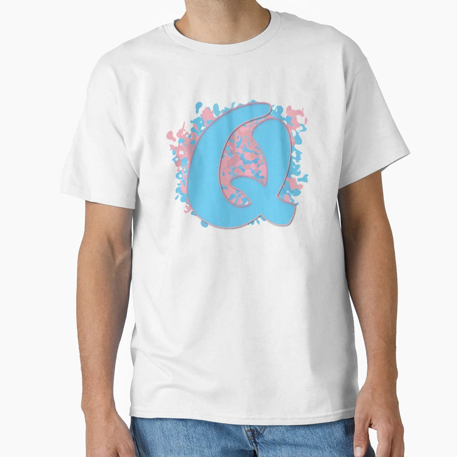 Trans Q Letter Trans Letter Q T-Shirt - Graphic Print for Adults - T-Shirt, Sweatshirt, Hoodie