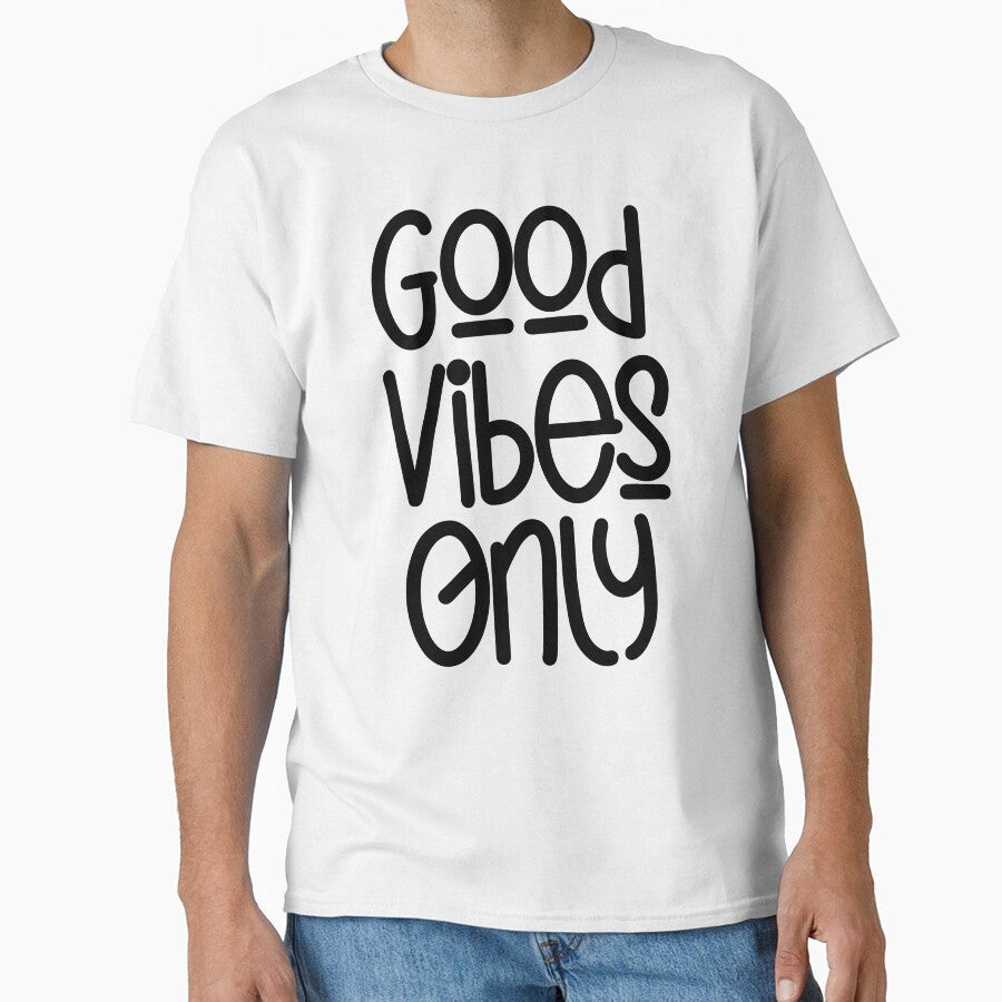 Good Vibes Only Quote in Black Playful Typography by - Adult & Kids T-Shirts, Sweatshirts & Hoodies apparel design preview 1