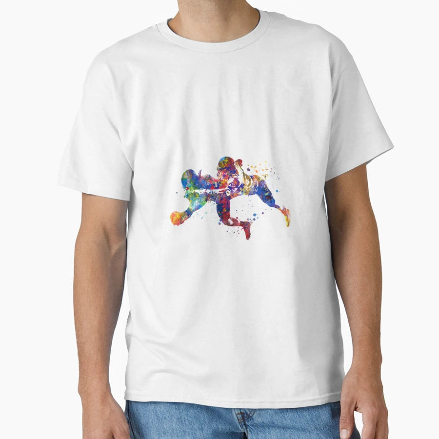 American Football Player Watercolor T-Shirt - Aesthetic Graphic for Adults - T-Shirt, Sweatshirt, Hoodie