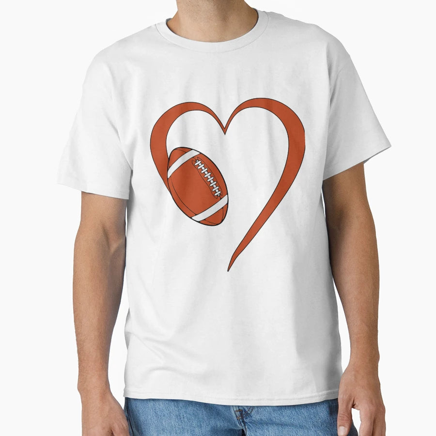 I Love American Football I Heart T-Shirt - Aesthetic Graphic Men Women - T-Shirt, Sweatshirt, Hoodie