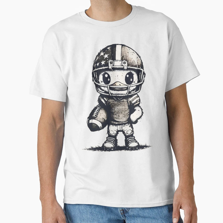 Funny Duck American Football Player T-Shirt - Aesthetic Graphic Men Women - T-Shirt, Sweatshirt, Hoodie