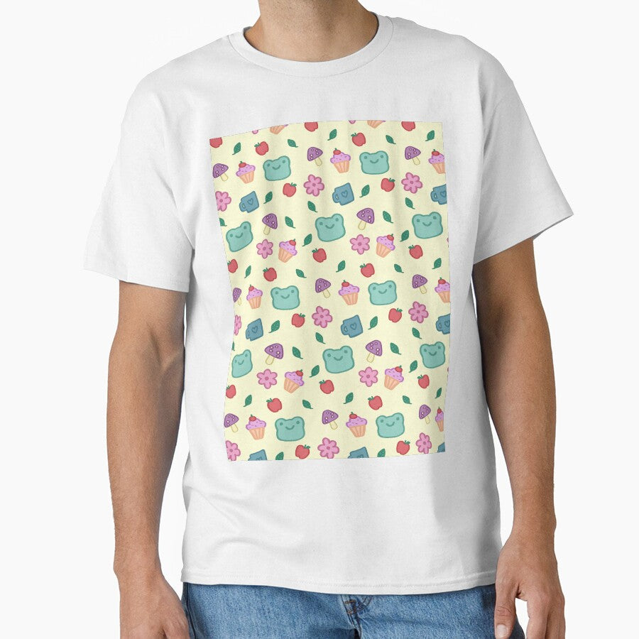 Yellow sweet moments froggy pattern by naanlin - Adult & Kids T-Shirts, Sweatshirts & Hoodies apparel design preview 1