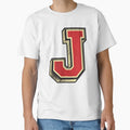 Alphabet Letter J Font Typography T-Shirt - Aesthetic Graphic Unisex - T-Shirt, Sweatshirt, Hoodie