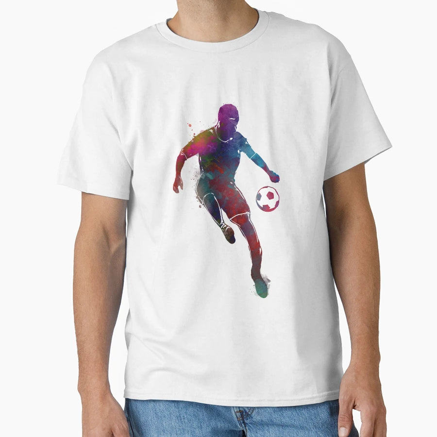Football Player Sport Art Football Soccer T-Shirt - Minimalist Print Unisex - T-Shirt, Sweatshirt, Hoodie