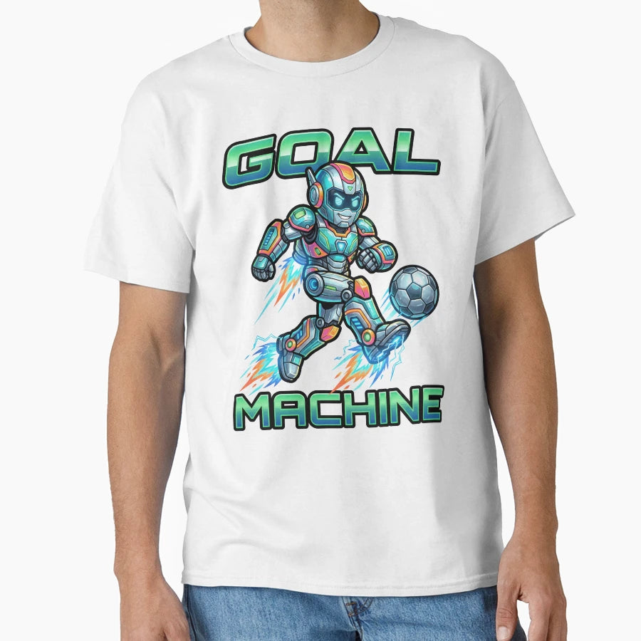 Goal Machine Sci Fi Soccer Robot T-Shirt - Graphic Print Unisex - T-Shirt, Sweatshirt, Hoodie