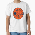 Denver Circle Pie Football Den Broncos T-Shirt - Novelty Apparel Unisex - T-Shirt, Sweatshirt, Hoodie