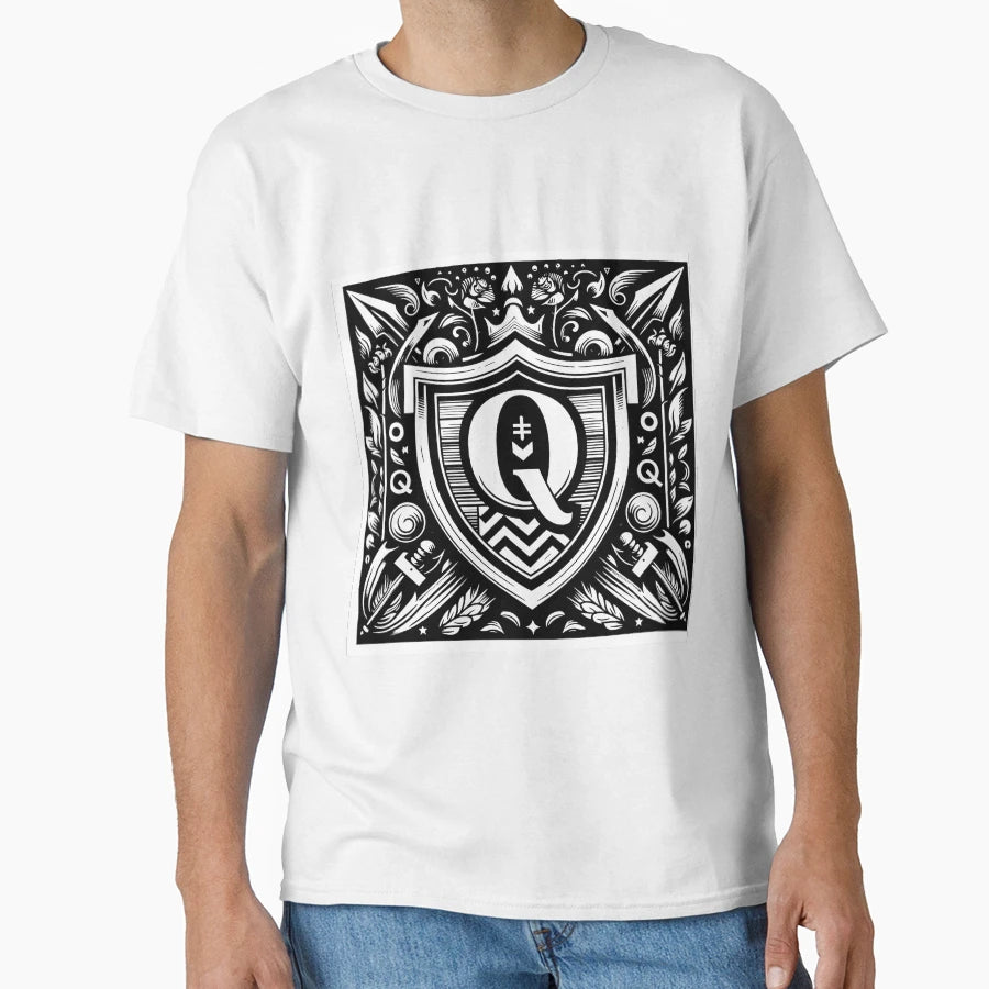 Letter Q T-Shirt - Minimalist Print for Adults - T-Shirt, Sweatshirt, Hoodie