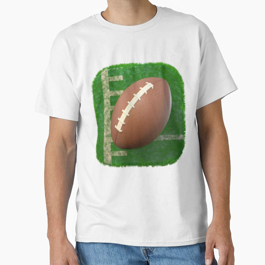 3D Football And Rugby Ball Square T-Shirt - Graphic Print Men Women - T-Shirt, Sweatshirt, Hoodie