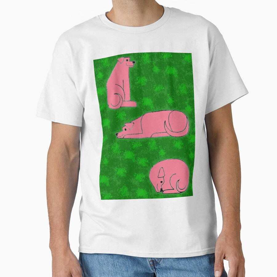 Red Dog Grass by Victoria Cook - Adult & Kids T-Shirts, Sweatshirts & Hoodies apparel design preview 1