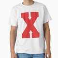Alphabet Red X Sports Letter X T-Shirt - Graphic Print Unisex - T-Shirt, Sweatshirt, Hoodie