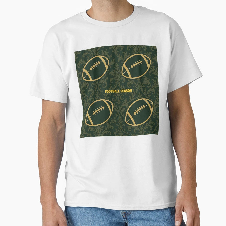 Football Season Baroque T-Shirt - Minimalist Print for Adults - T-Shirt, Sweatshirt, Hoodie