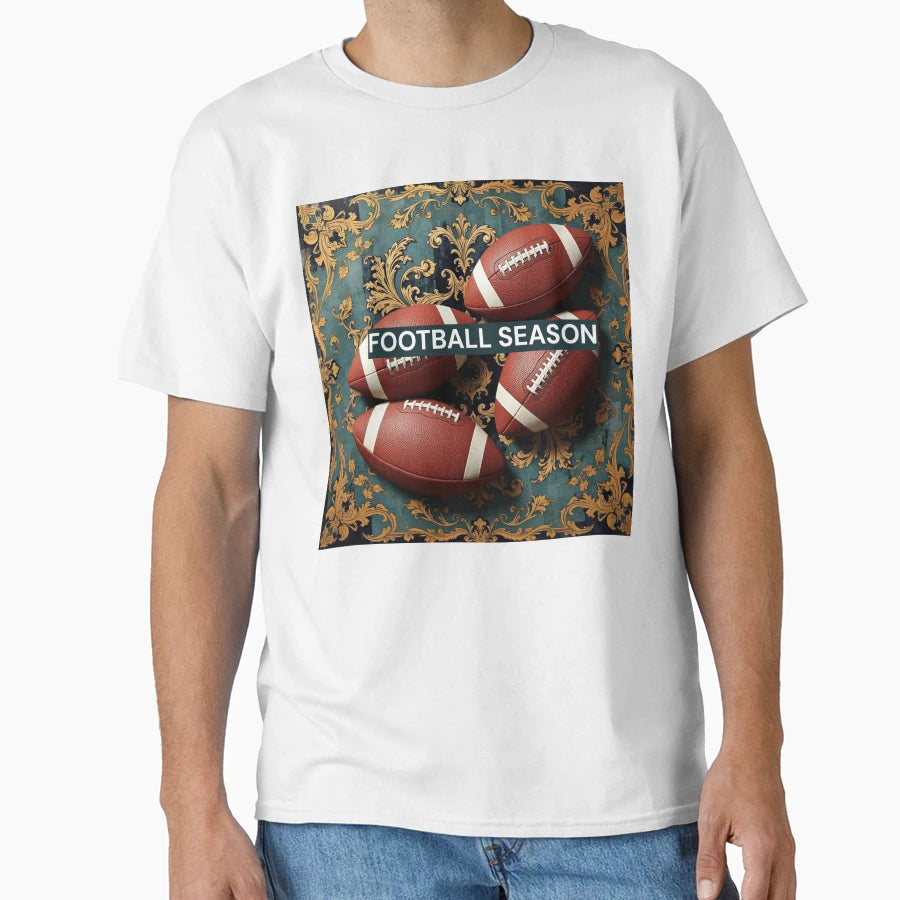 Football Season Baroque T-Shirt - Streetwear Style for Adults - T-Shirt, Sweatshirt, Hoodie