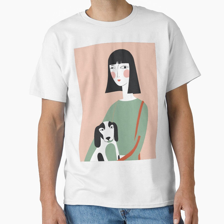 Lady and puppy by aliraweb - Adult & Kids T-Shirts, Sweatshirts & Hoodies apparel design preview 1
