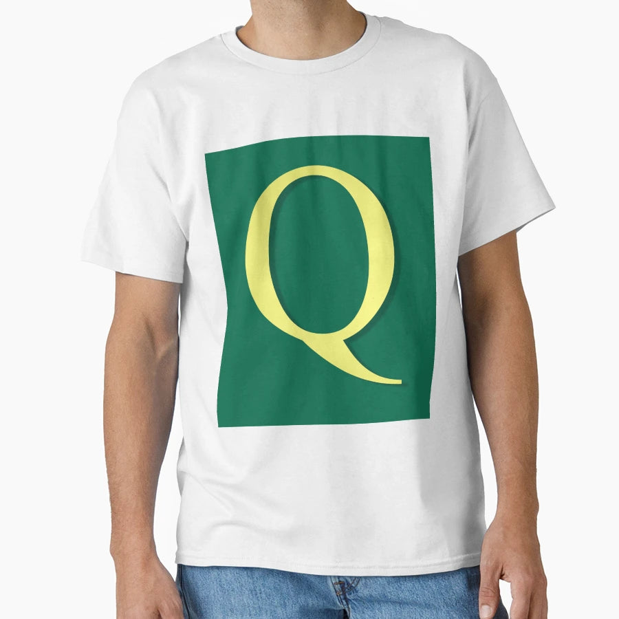 Letter Q Gold Green 5748 T-Shirt - Novelty Apparel Unisex - T-Shirt, Sweatshirt, Hoodie