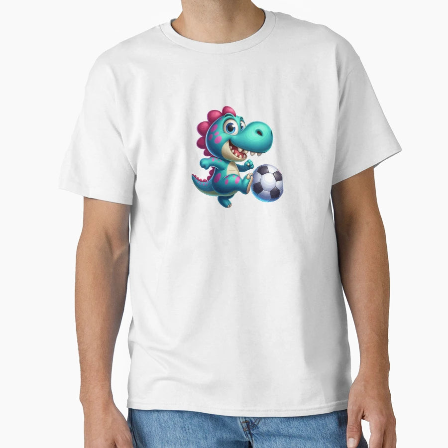 Happy Dino Plays Football T-Shirt - Fun Novelty Design for Adults - T-Shirt, Sweatshirt, Hoodie