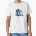 Happy Dino Plays Football T-Shirt - Fun Novelty Design for Adults - T-Shirt, Sweatshirt, Hoodie