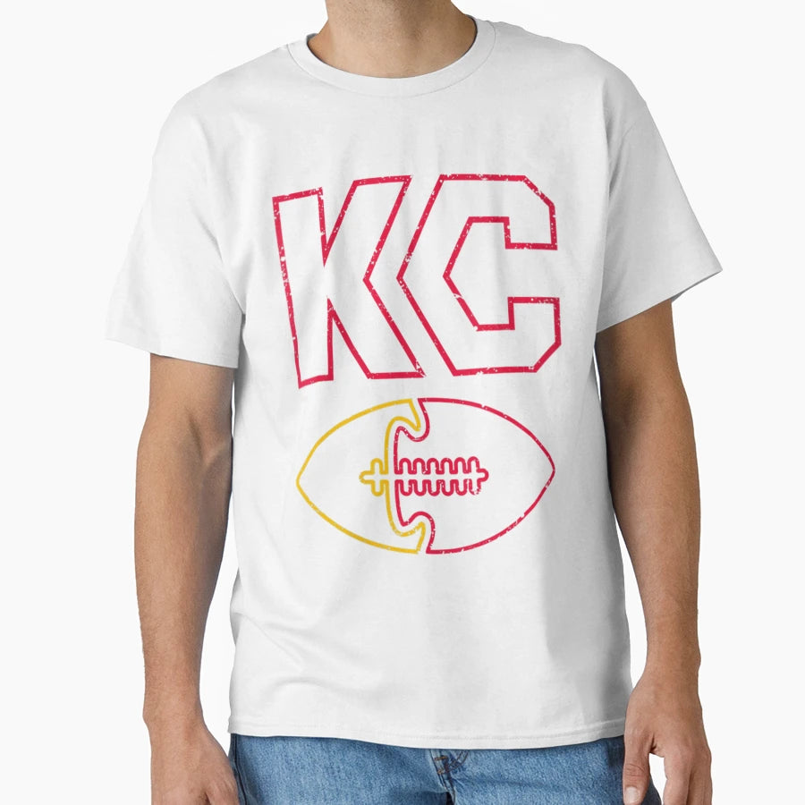 Womens Kc Kansas City Distressed V T-Shirt - Custom Art Print Men Women - T-Shirt, Sweatshirt, Hoodie