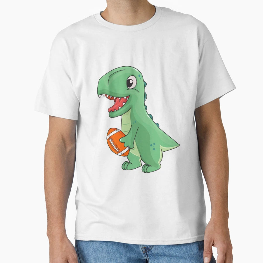 Dinosaur Playing American Football T-Shirt - Custom Art Print Unisex - T-Shirt, Sweatshirt, Hoodie