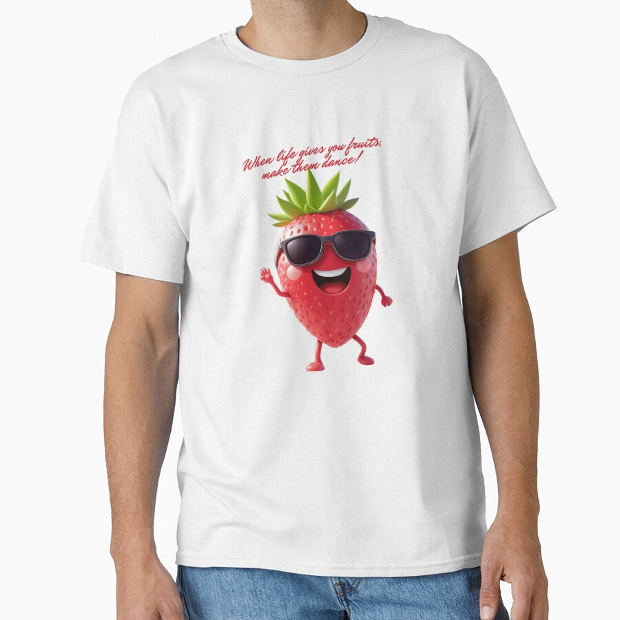 Dancing Kawaii Fruits Strawberry Musicians Vibes Fun - Adult & Kids T-Shirts, Sweatshirts & Hoodies apparel design preview 1