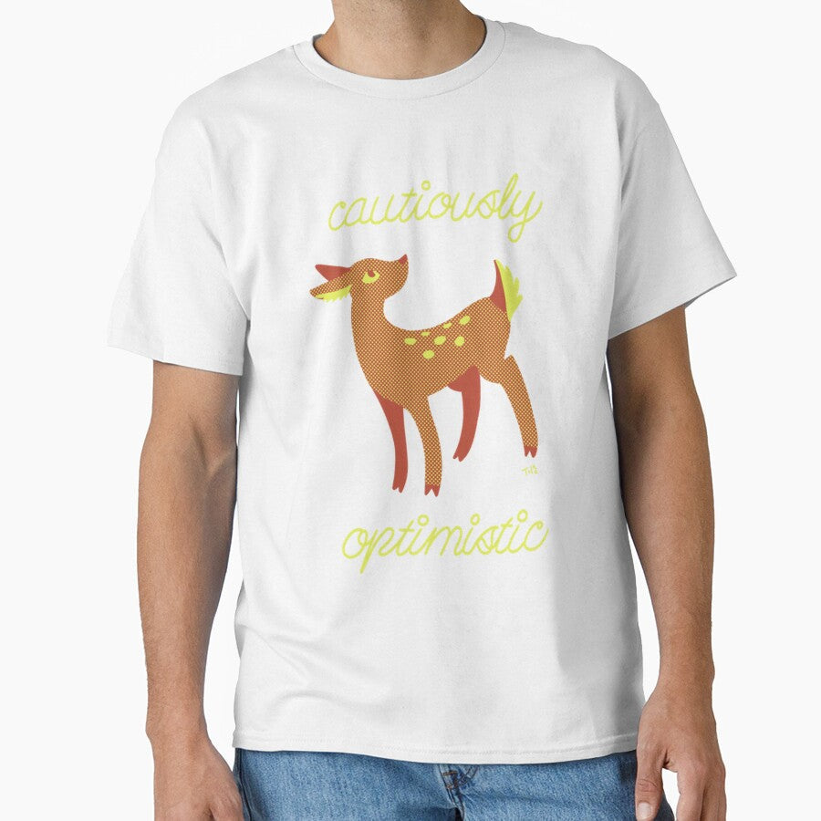 Cautiously Optimistic Fawn A Little Hope Goes Long - Adult & Kids T-Shirts, Sweatshirts & Hoodies apparel design preview 1