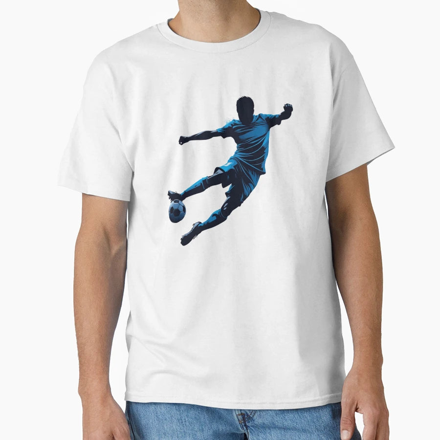 Footballer Action Silhouette T-Shirt - Casual Everyday Wear for Adults - T-Shirt, Sweatshirt, Hoodie