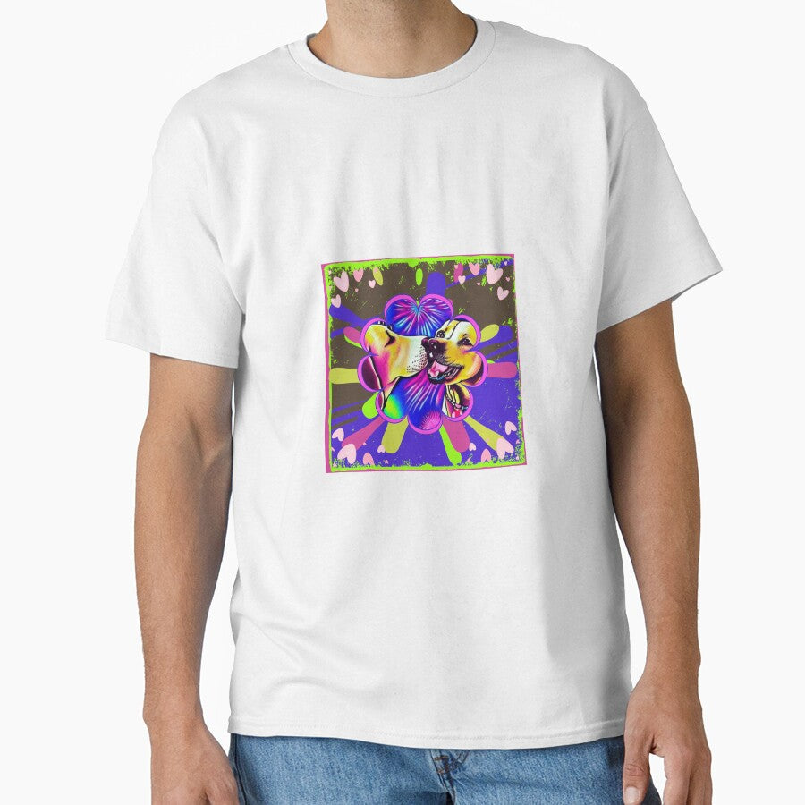 Puppy Love in Psychedelic Style design by CoyoteGifts - Adult & Kids T-Shirts, Sweatshirts & Hoodies apparel design preview 1