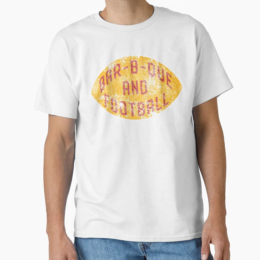 Bbq And Football Red Gold T-Shirt - Novelty Apparel for Adults - T-Shirt, Sweatshirt, Hoodie