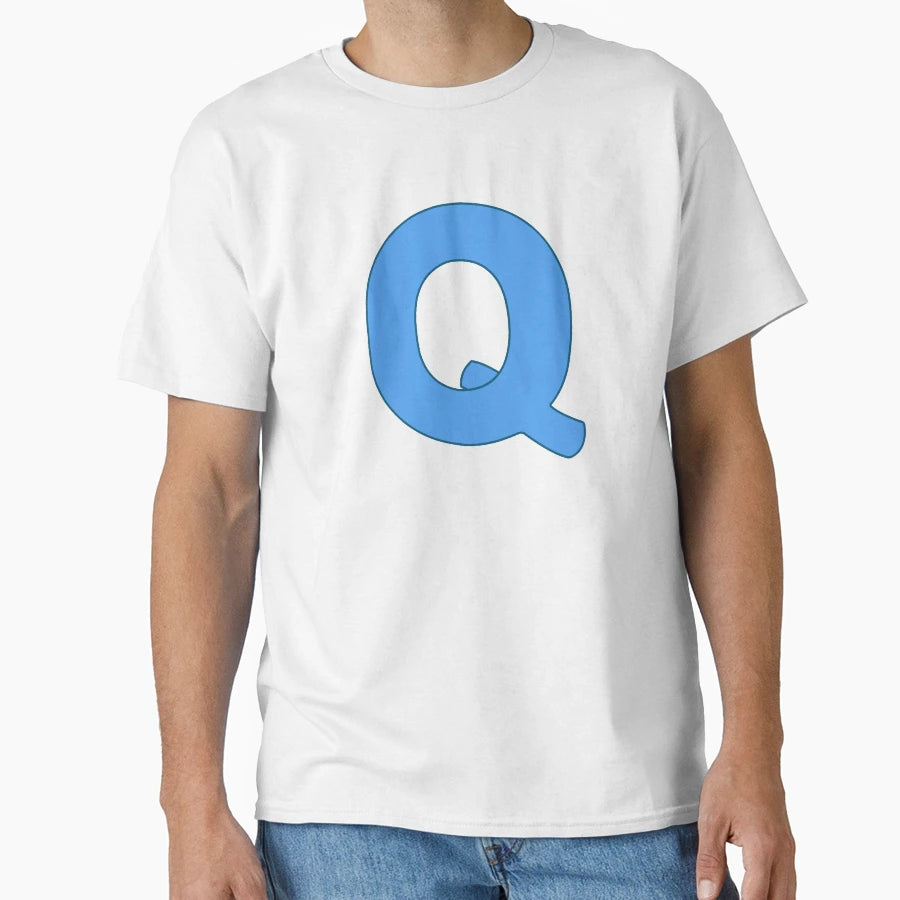 Letter Q Blue T-Shirt - Streetwear Style Unisex - T-Shirt, Sweatshirt, Hoodie
