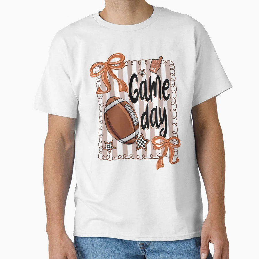 Fall Coquette Football Game Day T-Shirt - Casual Everyday Wear Unisex - T-Shirt, Sweatshirt, Hoodie