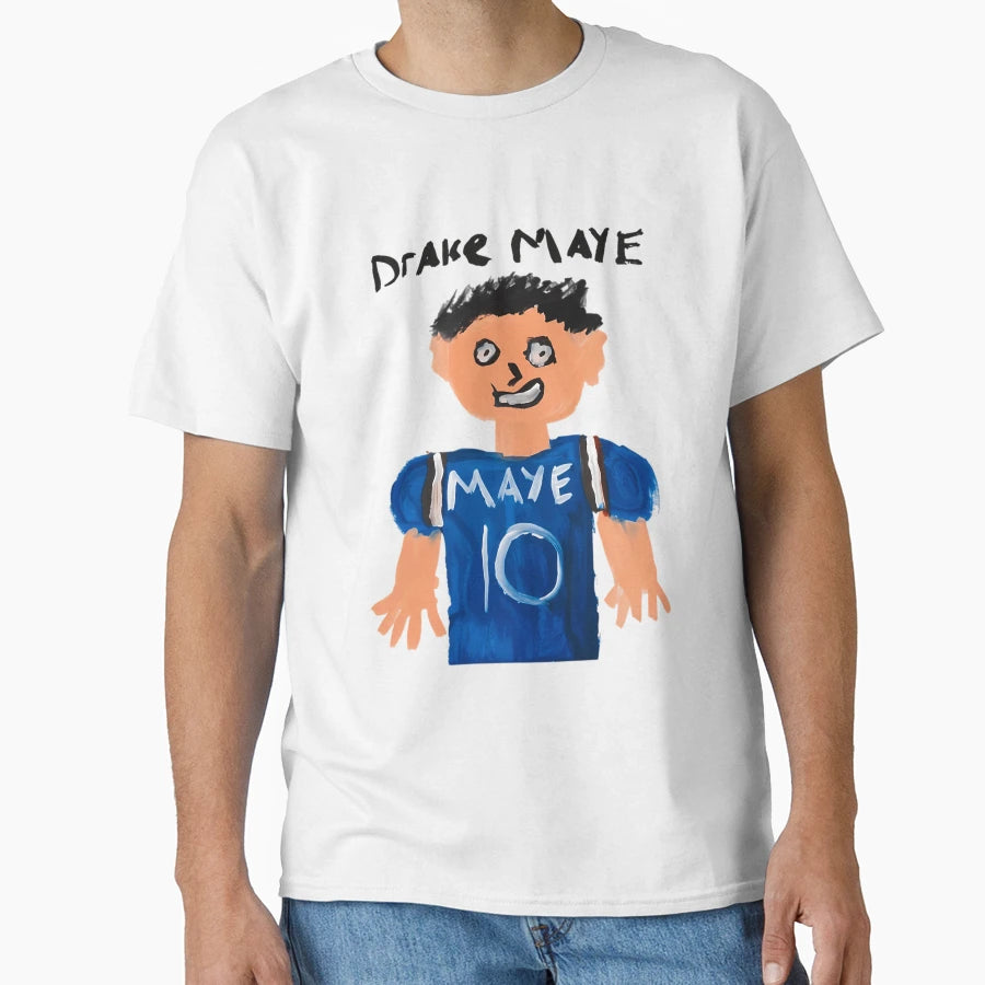 Drake Maye Hand Drawn Painting Meme T-Shirt - Unique Graphic for Adults - T-Shirt, Sweatshirt, Hoodie