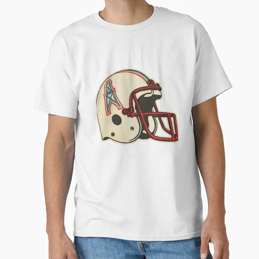 Oilers Helmet Distressed T-Shirt - Minimalist Print Unisex - T-Shirt, Sweatshirt, Hoodie