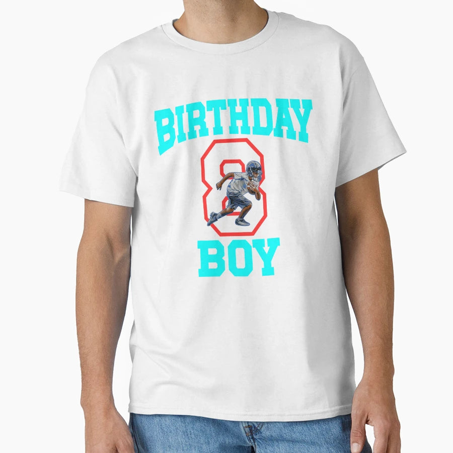 8 Year Old Football 8Th Birthday T-Shirt - Trendy Graphic for Adults - T-Shirt, Sweatshirt, Hoodie