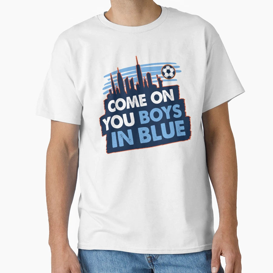 Come You Blue Soccer Nyc Skyline T-Shirt - Unique Graphic Men Women - T-Shirt, Sweatshirt, Hoodie