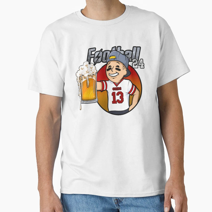 Beer Football 2 T-Shirt - Minimalist Print Unisex - T-Shirt, Sweatshirt, Hoodie