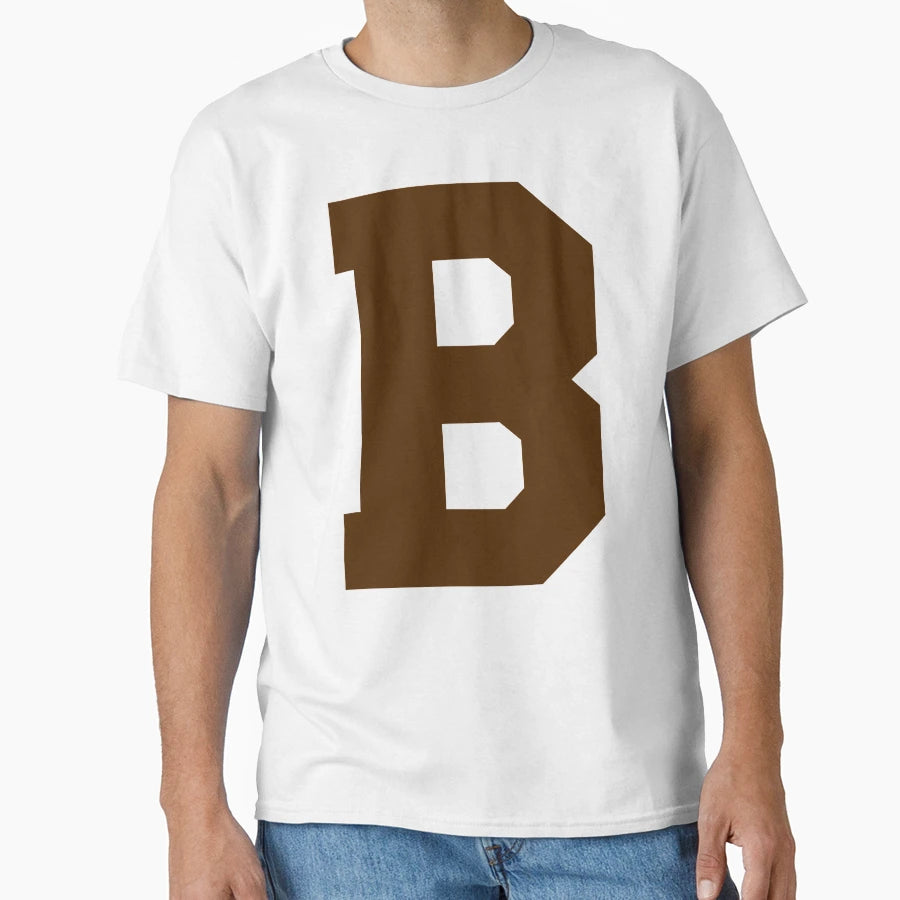 Alphabet Brown B Sports Letter B T-Shirt - Aesthetic Graphic Men Women - T-Shirt, Sweatshirt, Hoodie