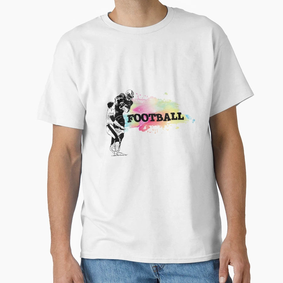 Amercian Football Quarterback Designer T-Shirt - Custom Art Print Men Women - T-Shirt, Sweatshirt, Hoodie