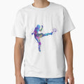 Soccer Player Volley Shot Watercolor T-Shirt - Unique Graphic for Adults - T-Shirt, Sweatshirt, Hoodie