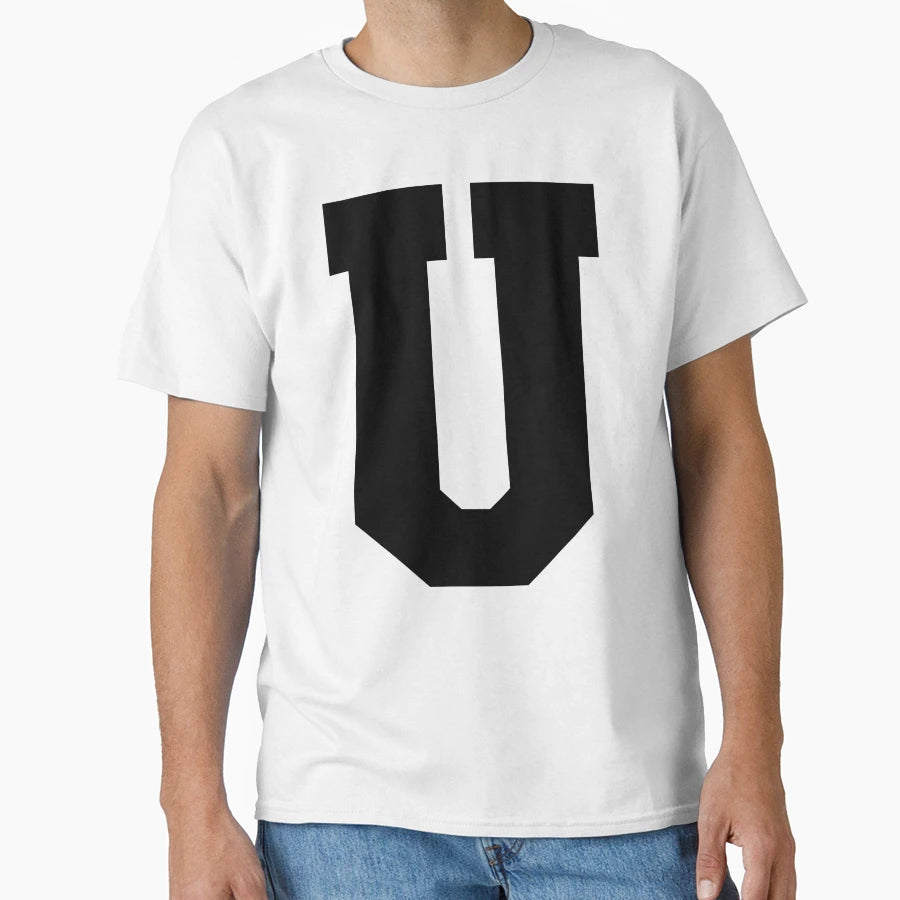 Alphabet Black U Sports Letter U T-Shirt - Trendy Graphic for Adults - T-Shirt, Sweatshirt, Hoodie