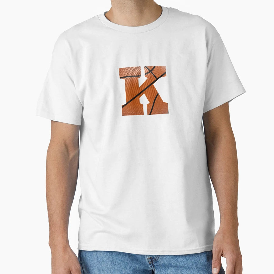 Personalized Basketball Monogram Initial K T-Shirt - Unique Graphic Unisex - T-Shirt, Sweatshirt, Hoodie