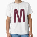 Letter M Bold Collegiate Font Varsity T-Shirt - Streetwear Style Unisex - T-Shirt, Sweatshirt, Hoodie