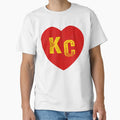 Kc Red Yellow Heart Kansas City T-Shirt - Custom Art Print Unisex - T-Shirt, Sweatshirt, Hoodie