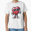 Heart American Football Valentines Day T-Shirt - Unique Graphic for Adults - T-Shirt, Sweatshirt, Hoodie