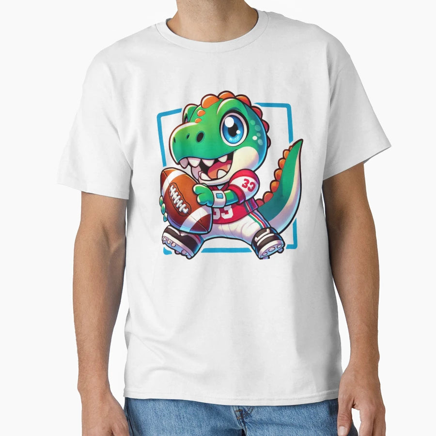 Anime Tyrannosaurus Rex Playing American T-Shirt - Trendy Graphic Unisex - T-Shirt, Sweatshirt, Hoodie
