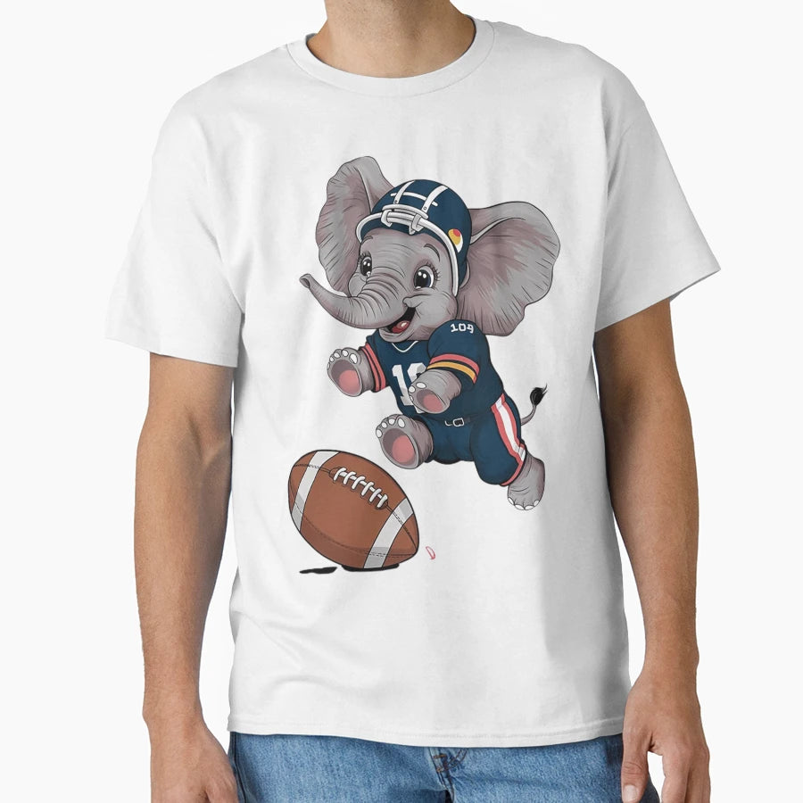 Elephant Football Player T-Shirt - Unique Graphic Men Women - T-Shirt, Sweatshirt, Hoodie