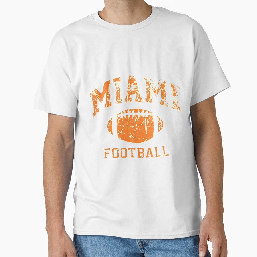 Miami Football T-Shirt - Custom Art Print Unisex - T-Shirt, Sweatshirt, Hoodie