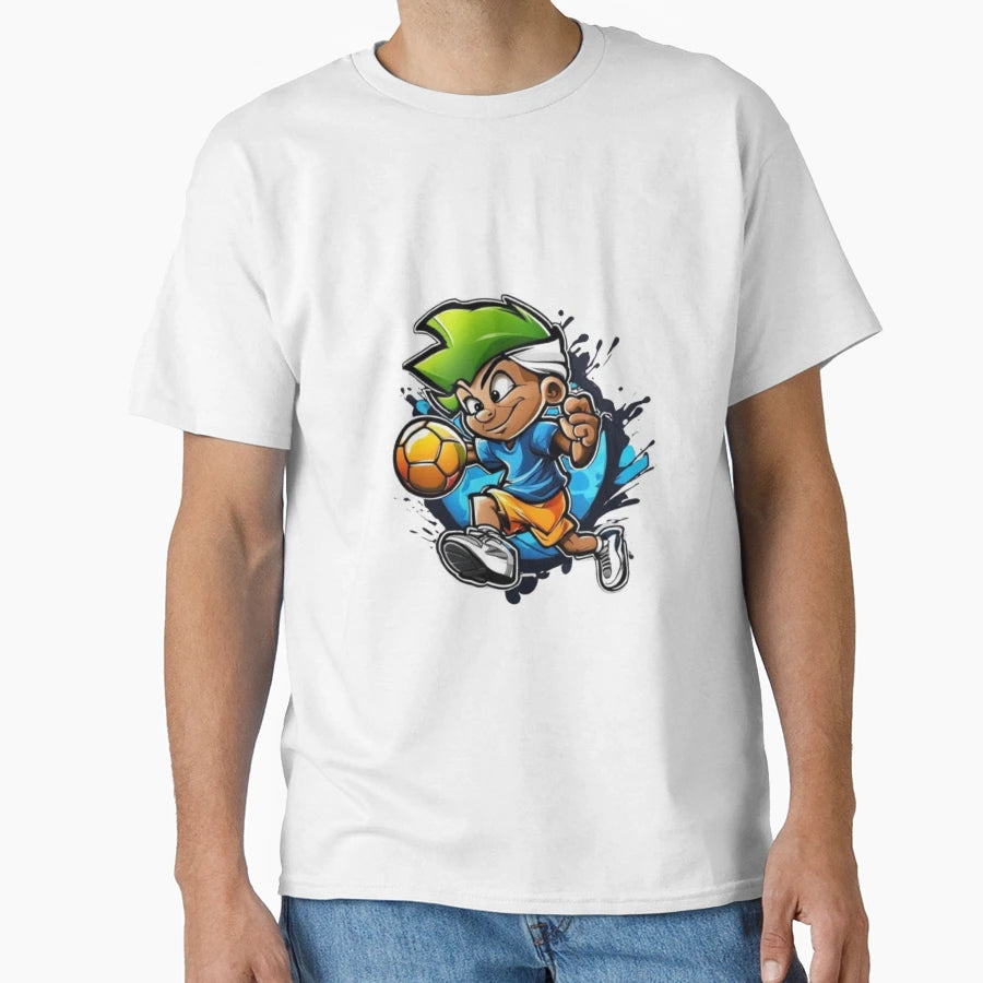 Soccer Cartoon Character T-Shirt - Casual Everyday Wear Men Women - T-Shirt, Sweatshirt, Hoodie